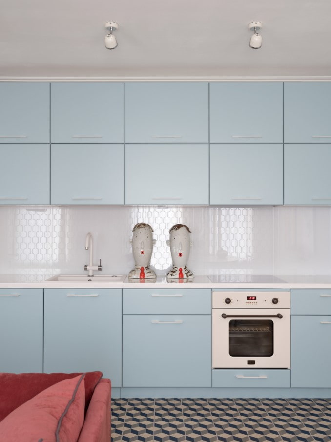 Ensemble de cuisine bleu