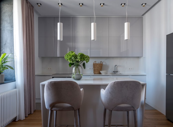 Intérieur de cuisine aux couleurs claires