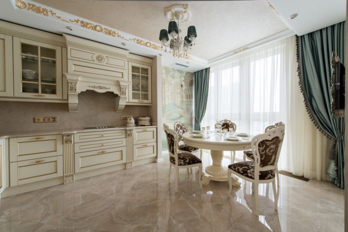 Cuisine lumineuse de style classique