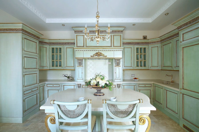 Cuisine lumineuse de style classique