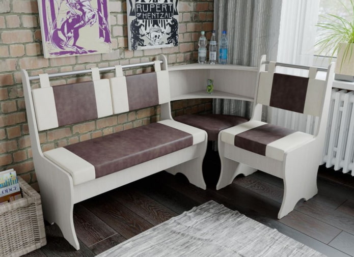 meuble d'angle avec un bar dans la cuisine