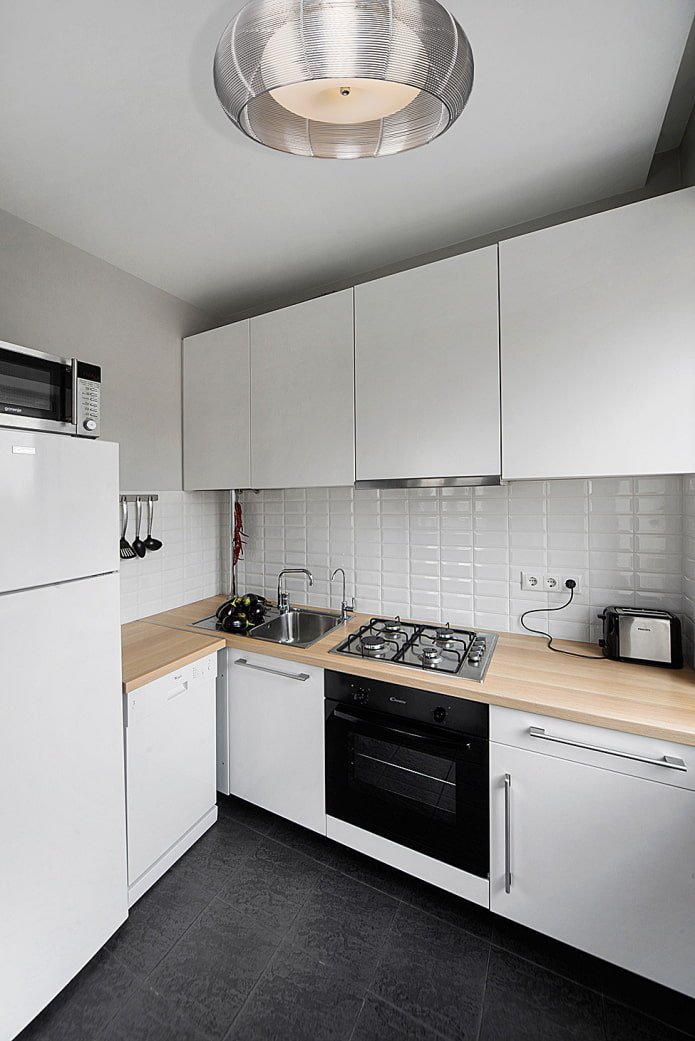 Cuisine d'angle blanche