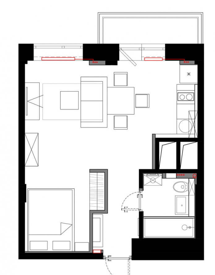 Aménagement d'un studio de 33 m².