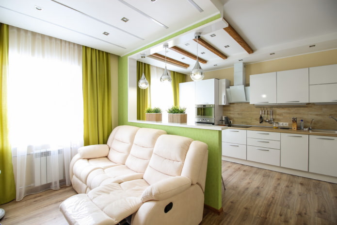 intérieur d'un appartement de trois pièces de 70 mètres carrés