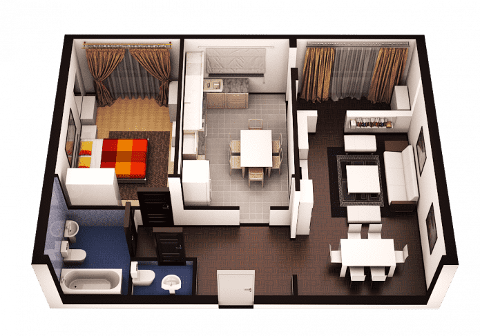 Plan d'un appartement de 70 mètres carrés