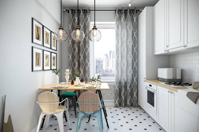 Intérieur d'un appartement de 70 mètres carrés dans un style scandinave