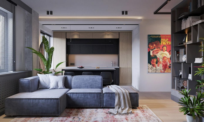 intérieur d'un appartement de trois pièces de 70 mètres carrés