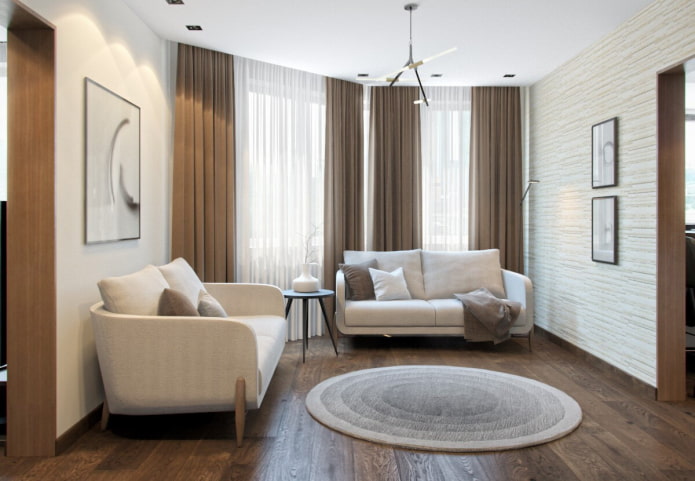 intérieur d'un appartement de quatre pièces de 70 mètres carrés