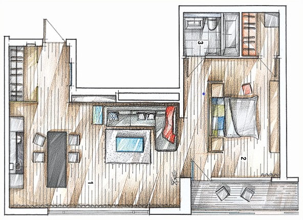Plan d'appartement 70 mètres carrés