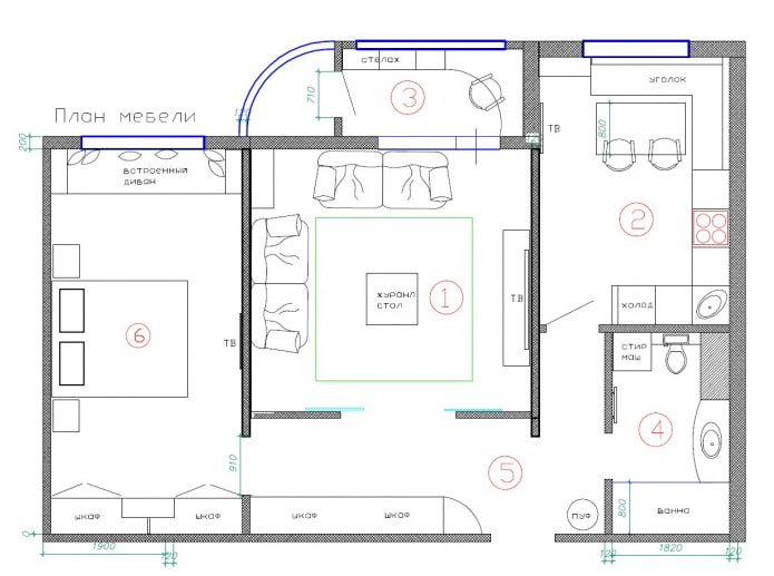 Plan d'appartement 70 mètres carrés