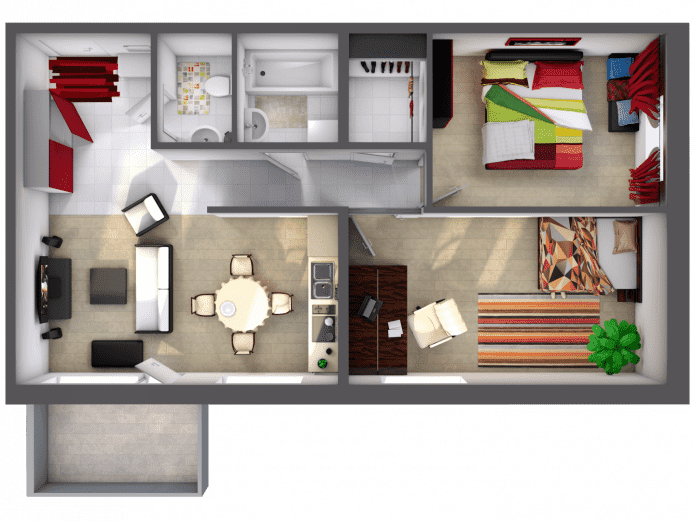 Plan d'appartement 70 mètres carrés