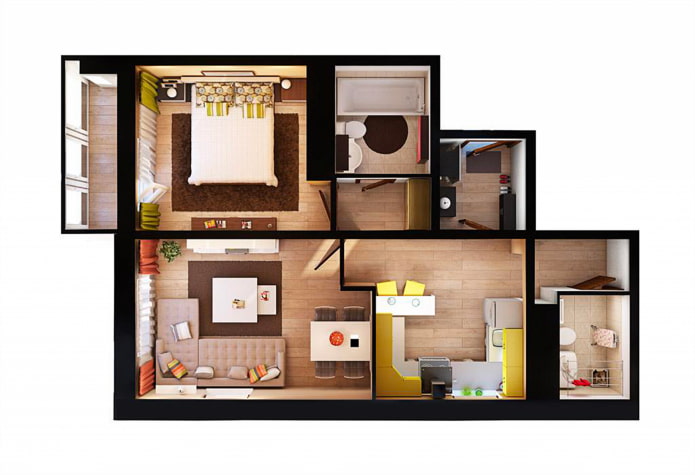Plan d'appartement 70 carrés