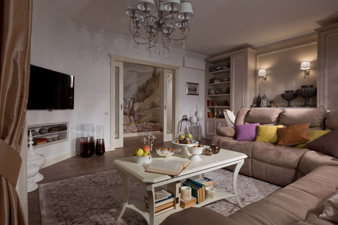 intérieur d'un appartement de 70 m² de style classique