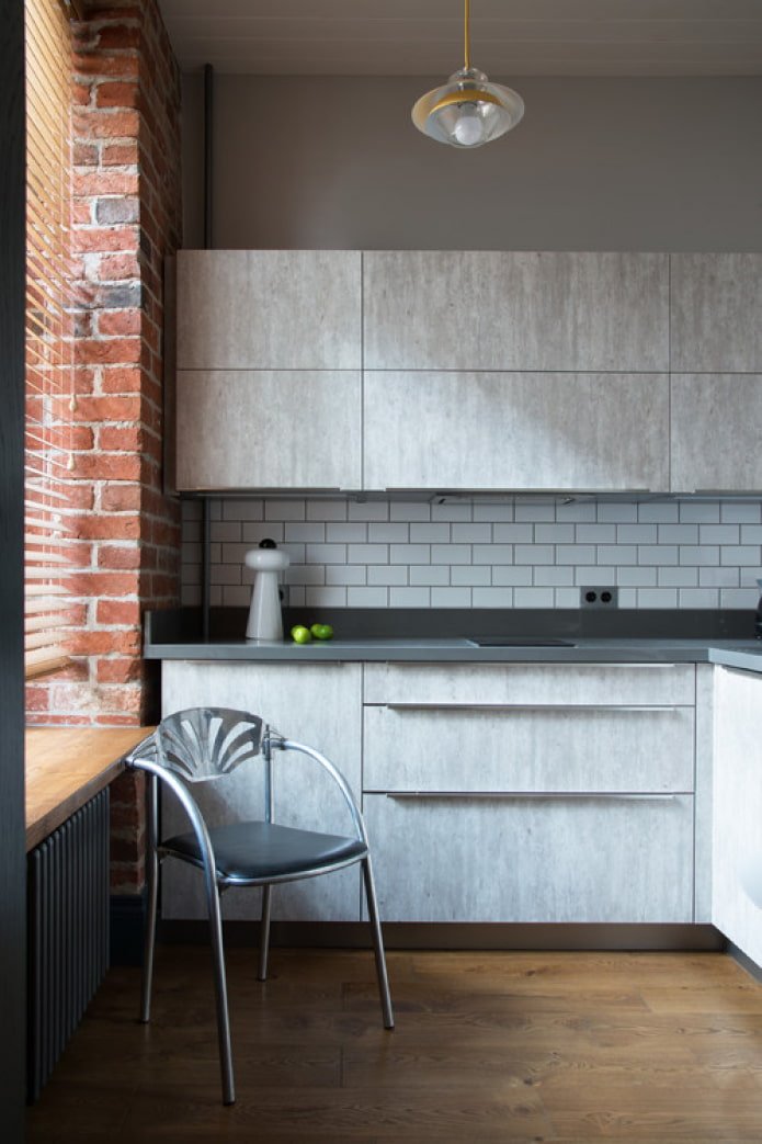 Stratifié dans une cuisine de style loft
