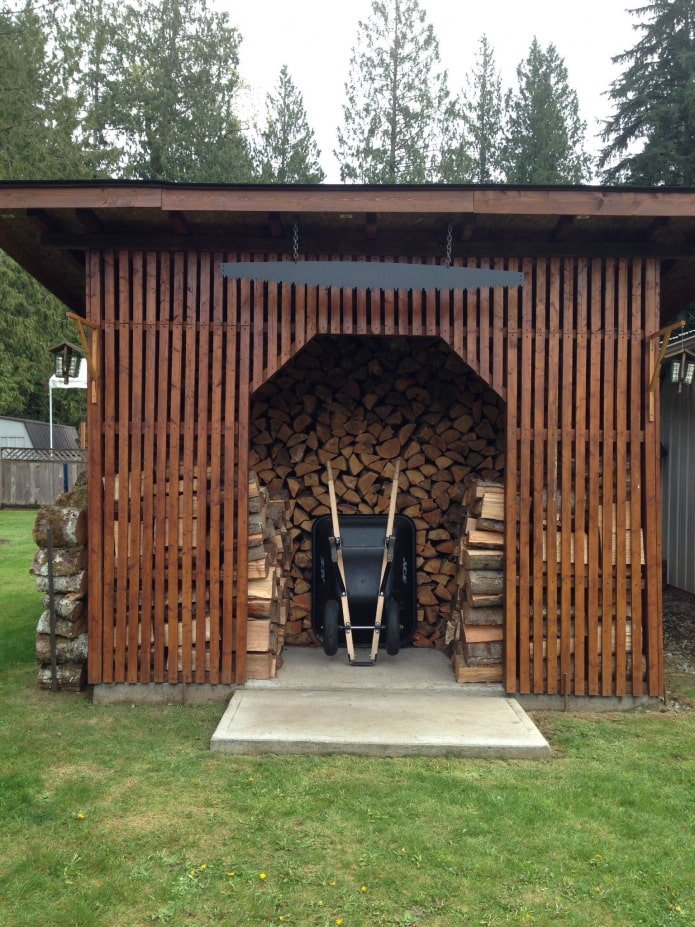 bûcher dans un chalet d'été