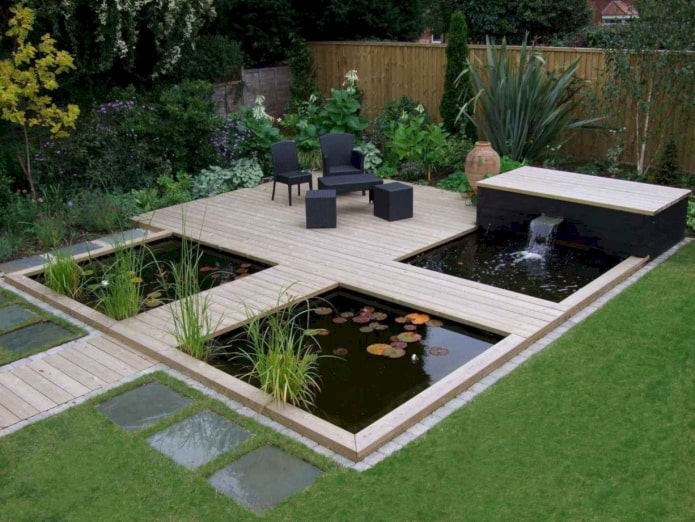 Terrasse moderne avec bassin