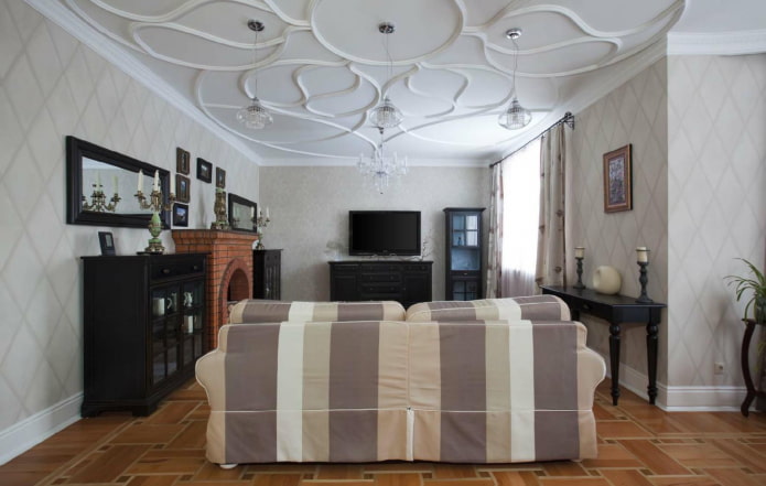 Structure de plafond tendu avec stuc