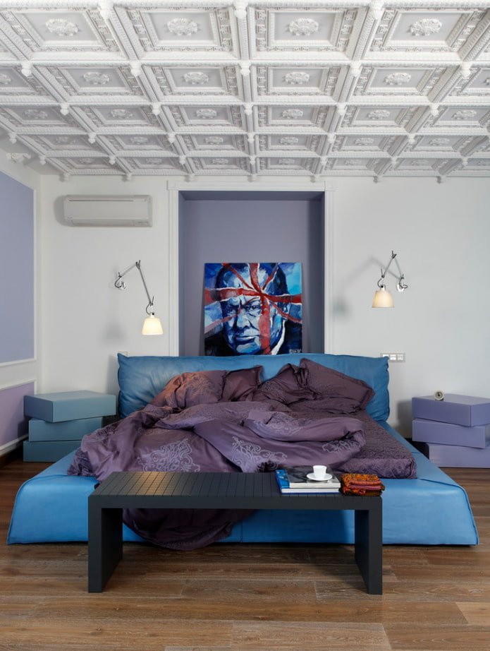 Décoration en stuc au plafond de style moderne