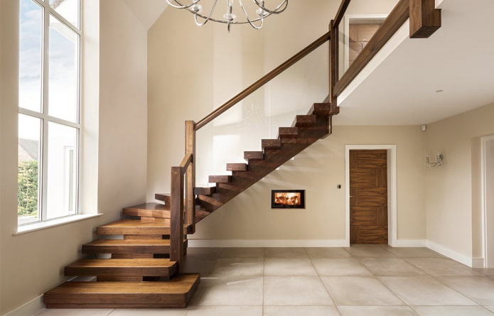 Formes des volées d'escaliers à l'intérieur de la maison