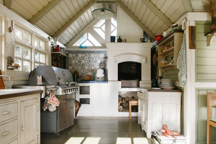 cuisine de campagne avec cuisinière