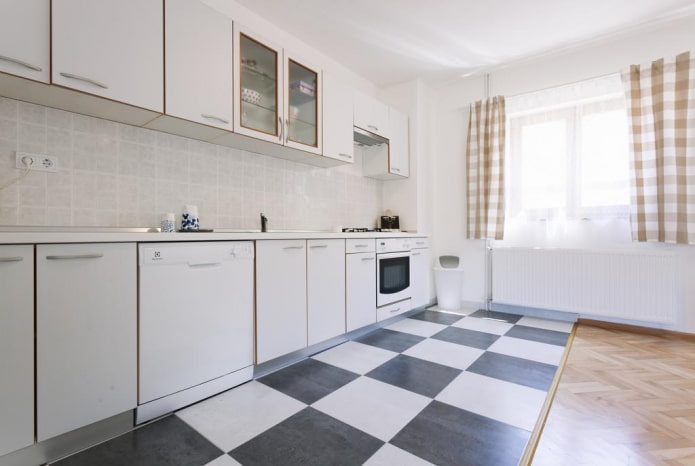 Revêtement de sol combiné pour l'intérieur de la cuisine