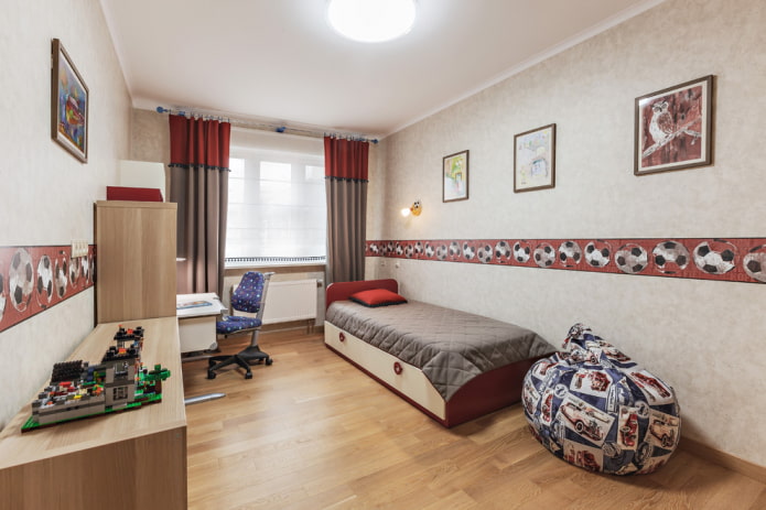 linoléum avec imitation stratifié dans la chambre d'enfant