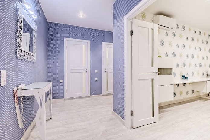 linoléum blanc avec imitation stratifié à l'intérieur
