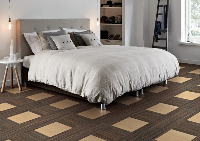 linoléum au sol dans la chambre à coucher