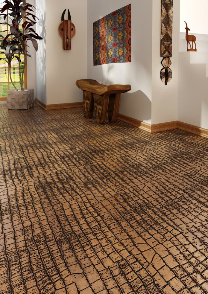 linoléum aspect cuir à l'intérieur 