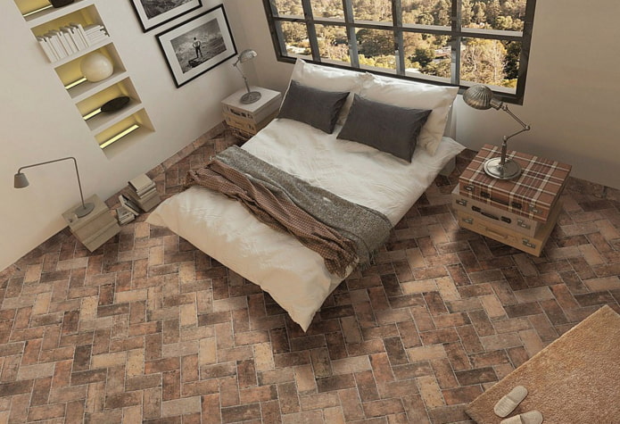 Linoléum sous carrelage en porcelaine