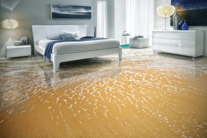 linoléum avec un motif 3D dans l'intérieur de la chambre