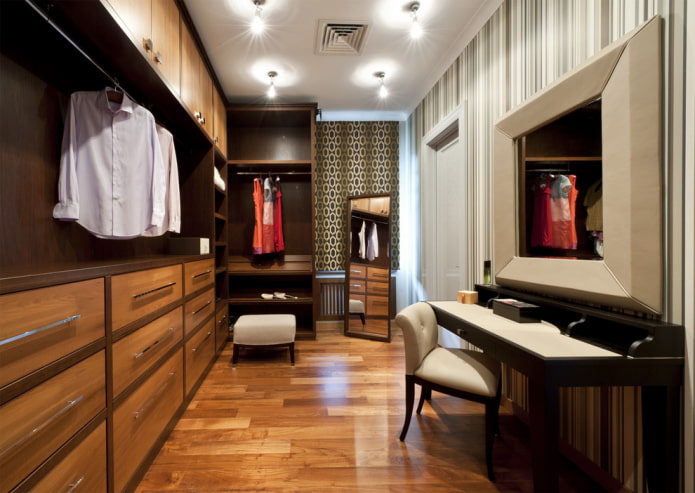 linoléum sur le sol à l'intérieur du dressing