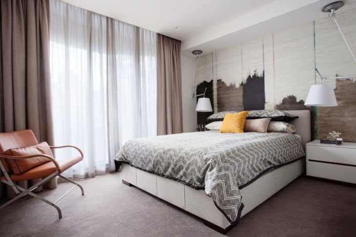 Rideaux en lin dans la chambre