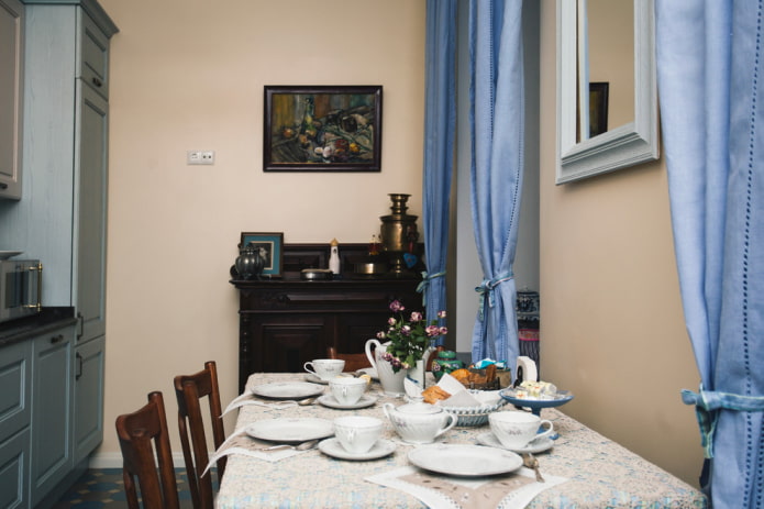 rideaux en lin avec nœuds