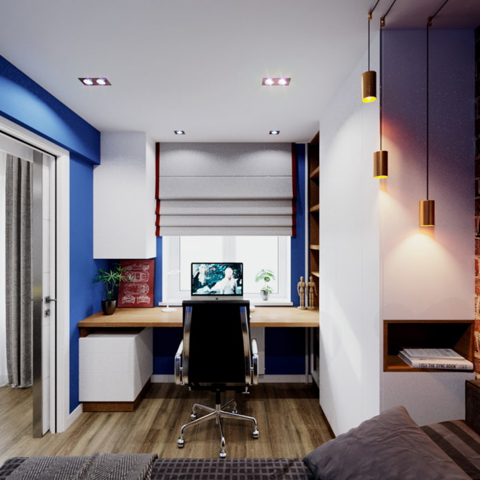 Chambre avec espace de travail