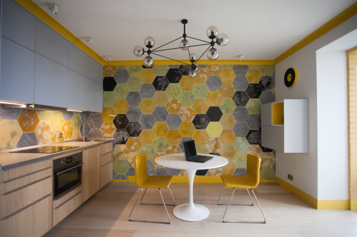 Lustre dans une cuisine de style moderne