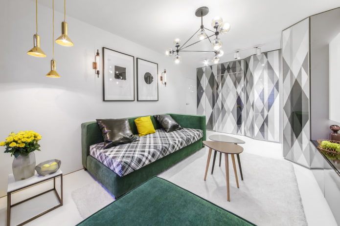 Lustre dans un hall de style moderne