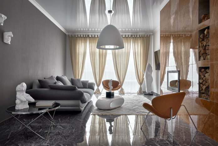 Lustre dans un hall de style moderne