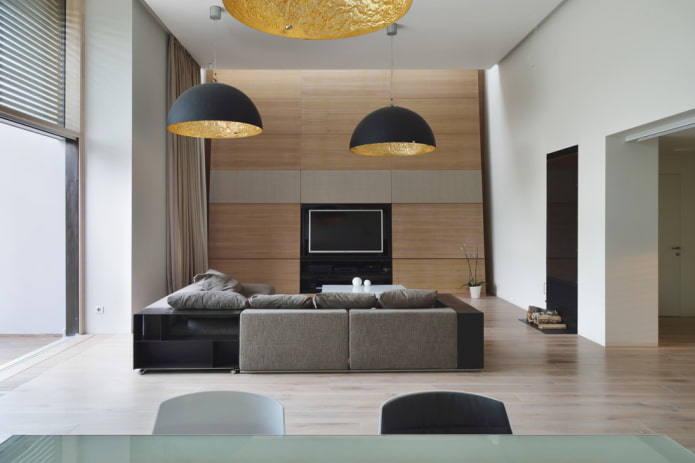 Lustre dans un hall de style moderne