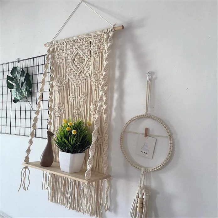étagère style macramé