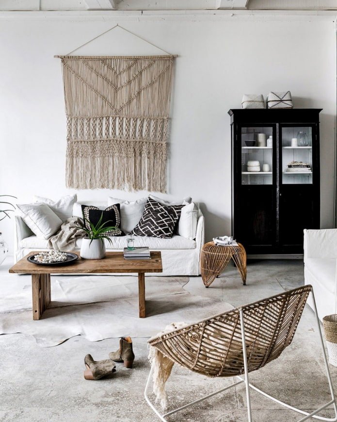 macramé de style scandinave