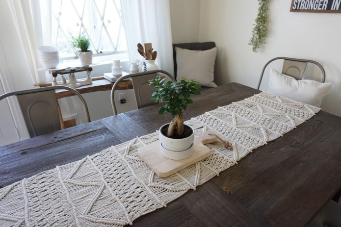 Chemin de table style bohème