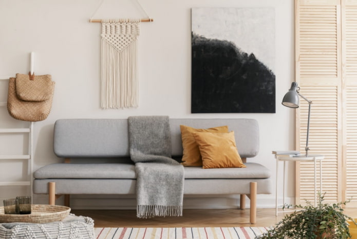 décorer le mur au-dessus du canapé