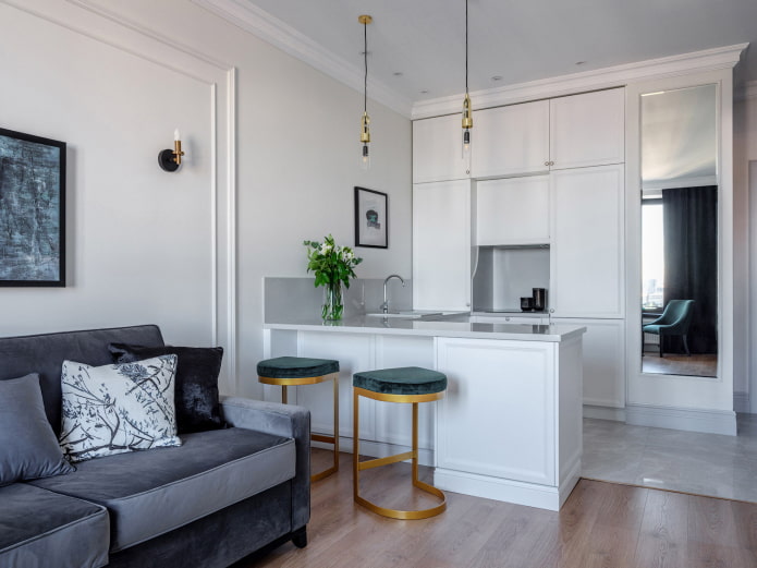 Intérieur d'une petite cuisine-salon