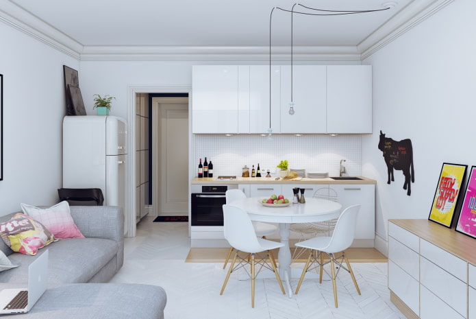 conception de petite cuisine-salon