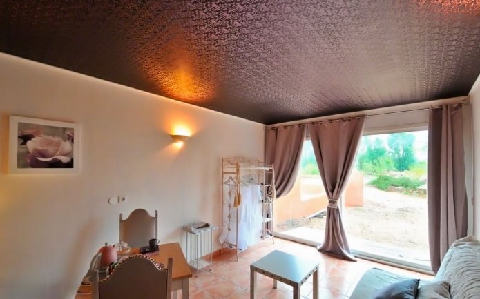 Plafond tendu mat texturé