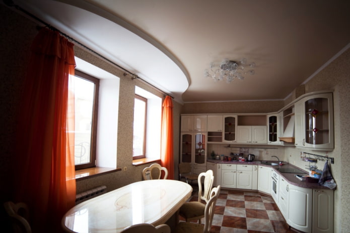 Plafond tendu mat dans la cuisine