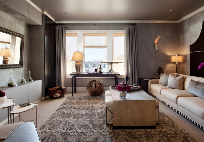 Plafond tendu marron à l'intérieur