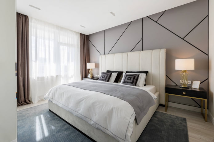 mur derrière le lit dans la chambre