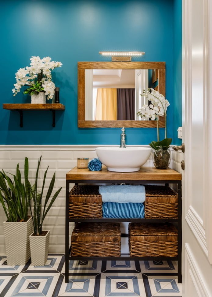 Étagère de table sous le lavabo